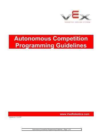Autonomous Competition Programming Guidelines