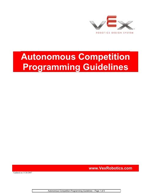 Autonomous Competition Programming Guidelines