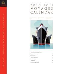 2010/Winter 2011 Voyage Calendar - OneSource - Princess Cruises