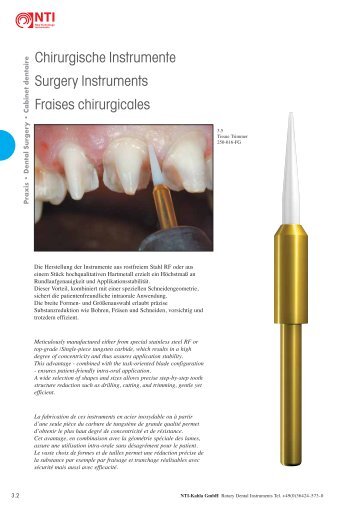 Chirurgische Instrumente Surgery Instruments Fraises ... - DORMED