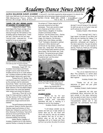 Academy Dance News 2004 - Aloha Ballroom