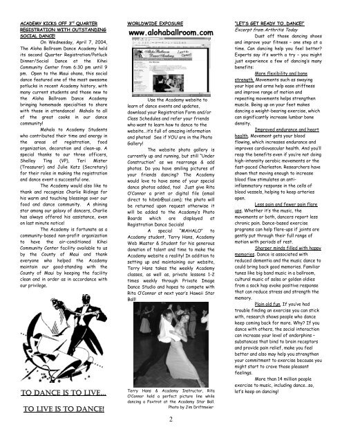 Academy Dance News 2004 - Aloha Ballroom