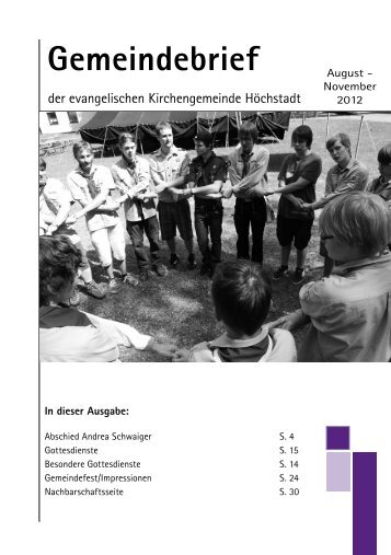 Gemeindebrief - Präsentation der evangelischen Kirchengemeinde ...