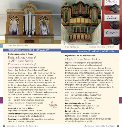 komplettes Programmheft 2011 - Orgelakademie Stade