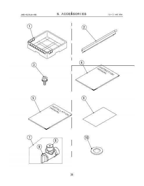 Dishwasher Models JWE-620UA-6B PARTS LIST - Hoshizaki ...