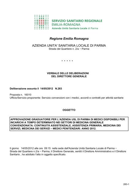 Regione Emilia Romagna AZIENDA UNITA' SANITARIA ... - Aicod