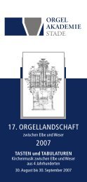 Schaufenster in die Orgellandschaft - Orgelakademie Stade