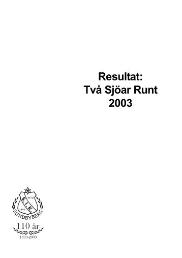 Resultat 2003 - IdrottOnline Klubb