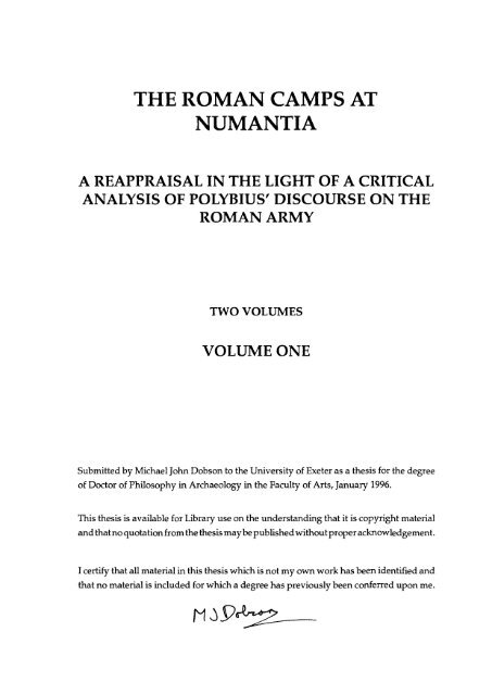 THE ROMAN CAMPS AT NUMANTIA N - Historia Antigua