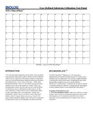 MT2 MicroPlate User Defined Substrate Utilization Test ... - Biolog Inc.