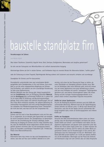 baustelle standplatz firn - Bergundsteigen