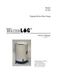 Tipping Bucket Rain Gauge Model H-340 Owner's Manual - WaterLOG
