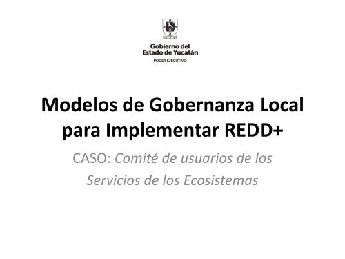 Modelos de Gobernanza Local para Implementar REDD+