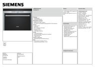 Technische Daten Siemens HB 26D555 - VS Elektro