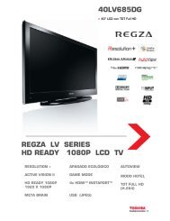 REGZA LV SERIES HD READY 1080P LCD TV 40LV685DG - Toshiba