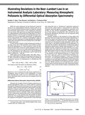 Illustration of Deviations in the Beer-Lambert Law in an Instrumental ...