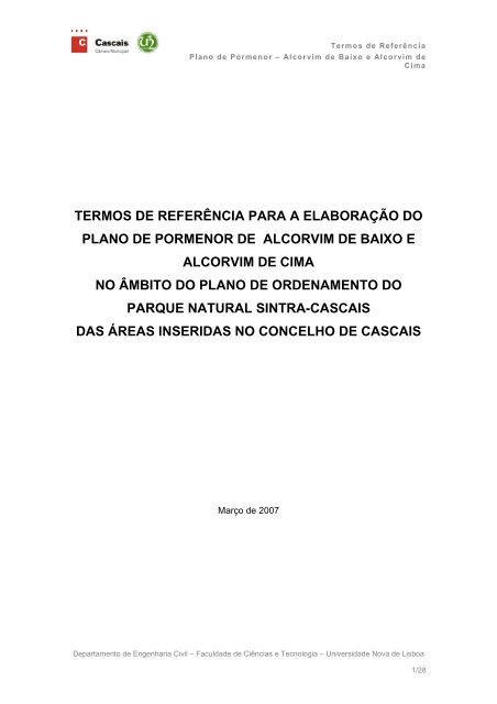 Termos de ReferÃªncia - CÃ¢mara Municipal de Cascais