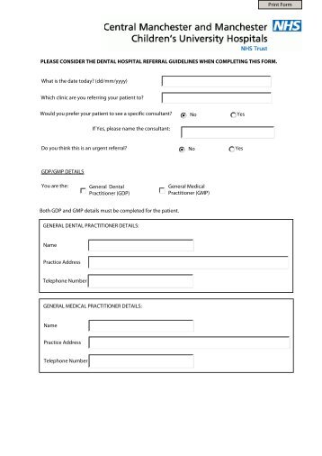 Referral Form - Central Manchester University Hospitals - NHS ...