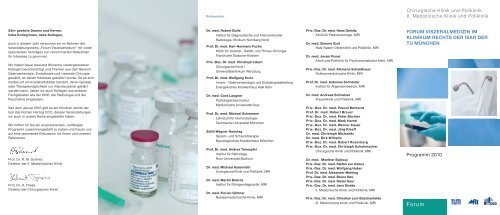 Programm 2010 Chirurgische Klinik und Poliklinik II. Medizinische ...