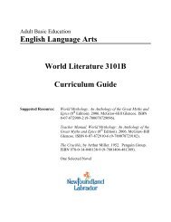 World Literature 3101B Curriculum Guide 2012 Edition