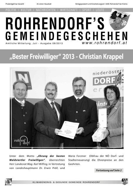 Gemeindezeitung 08/2013 - Rohrendorf bei Krems