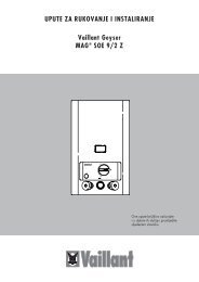 Vaillant Geyser MAGÂ® SOE 9/2 Z UPUTE ZA RUKOVANJE I ...