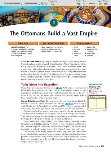 The Ottomans Build A Vast Empire Chapter Section The Ottomans Build A Vast Empire Chapter Section