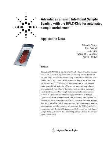 Advantages of using Intelligent Sample Loading with the HPLC-Chip ...