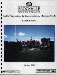 Traffic Operations and Transportation Planning ... - City of Brockville