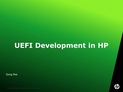 UEFI Development in HP