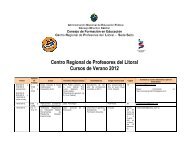 Centro Regional de Profesores del Litoral Cursos de Verano 2012