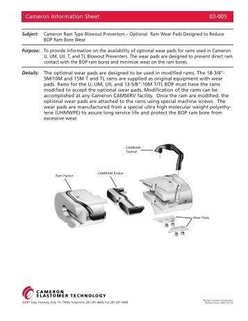 Cameron Information Sheet 03-005 - cedip
