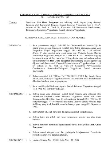 surat keputusan kepala daerah daerah istimewa yogyakarta