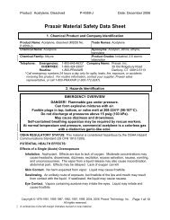 Praxair Material Safety Data Sheet - GE Industrial Systems