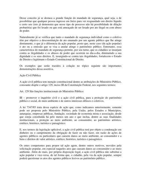 O processo judicial como instrumento de controle dos ... - BuscaLegis