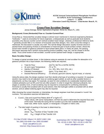 Cross flow scrubber design (AICHE 2008) - UreaKnowHow.com