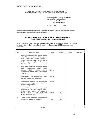 Fail Spesifikasi - Sistem Tender Dokumen dan Sebutharga - Selangor