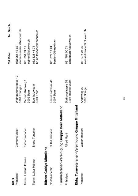 TÃ¤tigkeitsprogramm / Adressverzeichnis (PDF) - Turnverband Bern ...