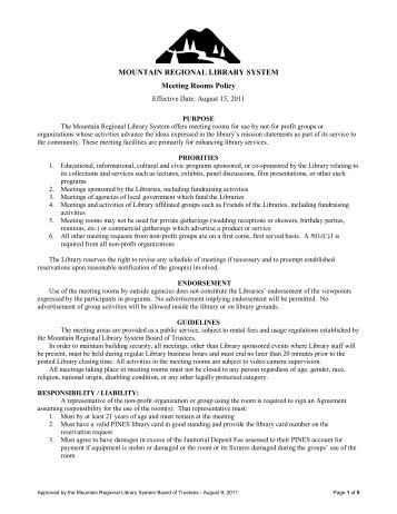 meeting room policy permit application forms burbank public