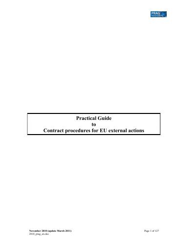 Practical Guide to contract procedures for EC ... - Europe Direct Iasi