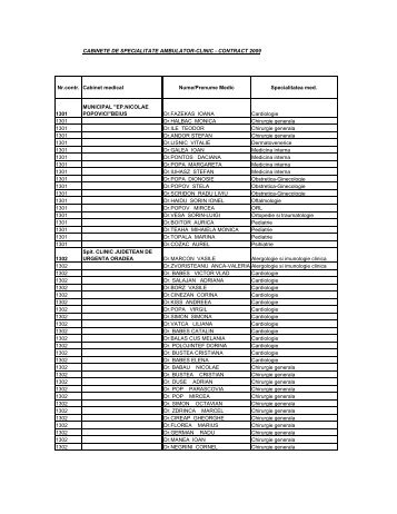 CABINETE DE SPECIALITATE AMBULATOR-CLINIC - CONTRACT ...