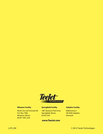 2012-2013 Wet Components Price Book USD - TeeJet