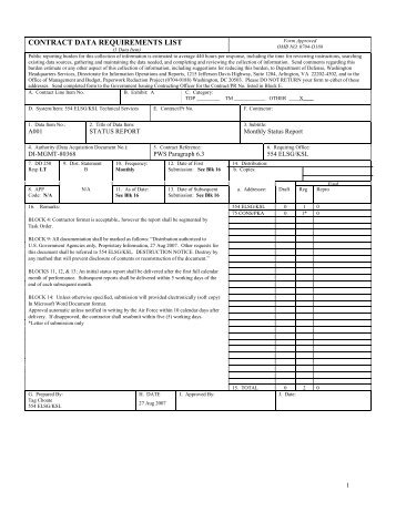 contract data requirements list - Air Force Freedom of Information Act