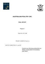 AUSTRALIAN POULTRY CRC - Poultry Hub