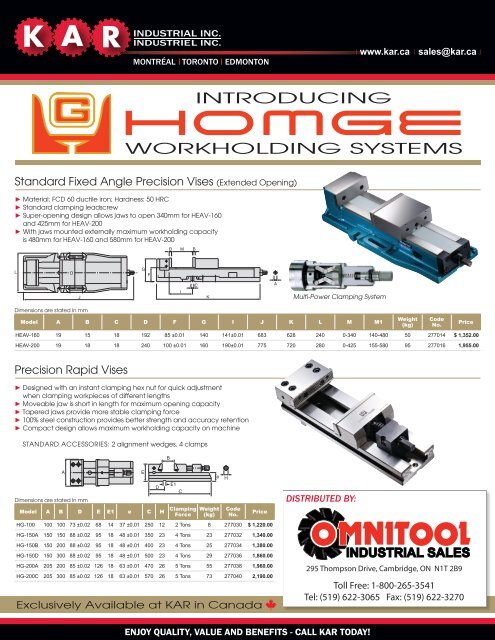 HOMGE Workholding Systems Now Available - Omnitool