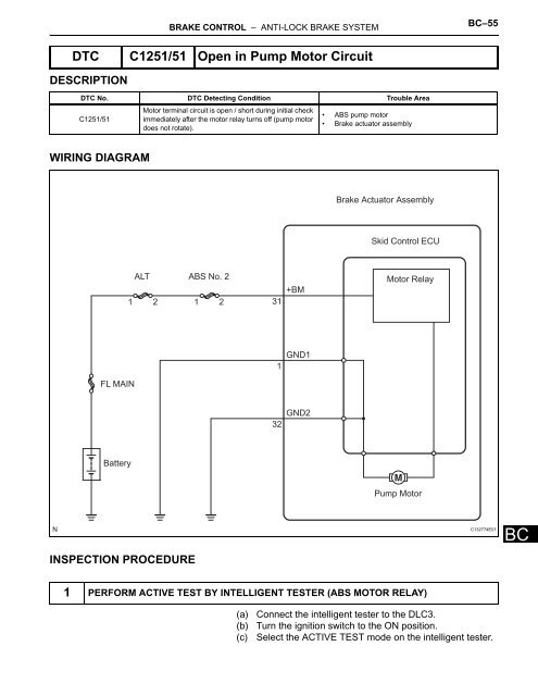 Dtc C1251 51 Open In Pump Motor Circuit Mineznaem Ru