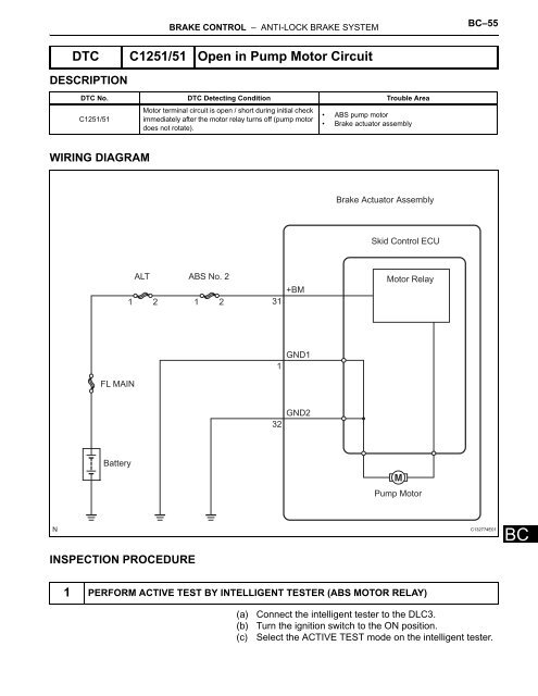 DTC C1251/51 Open in Pump Motor Circuit - mineznaem.ru