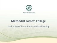 download my presentation here - Methodist Ladies' College