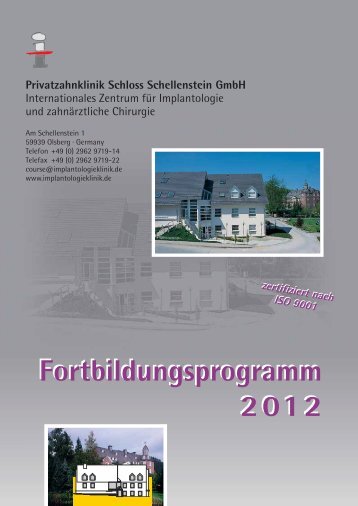 Fortbildungsprogramm - Privat-Zahnklinik Schloß Schellenstein