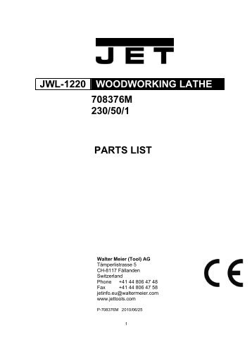 JWL-1220_Part List_20100625.DOC - VDH Machines ...